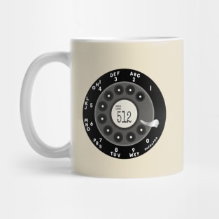 Hello Austin Rotary Dial Phone 512 Area Code T-Shirt Mug